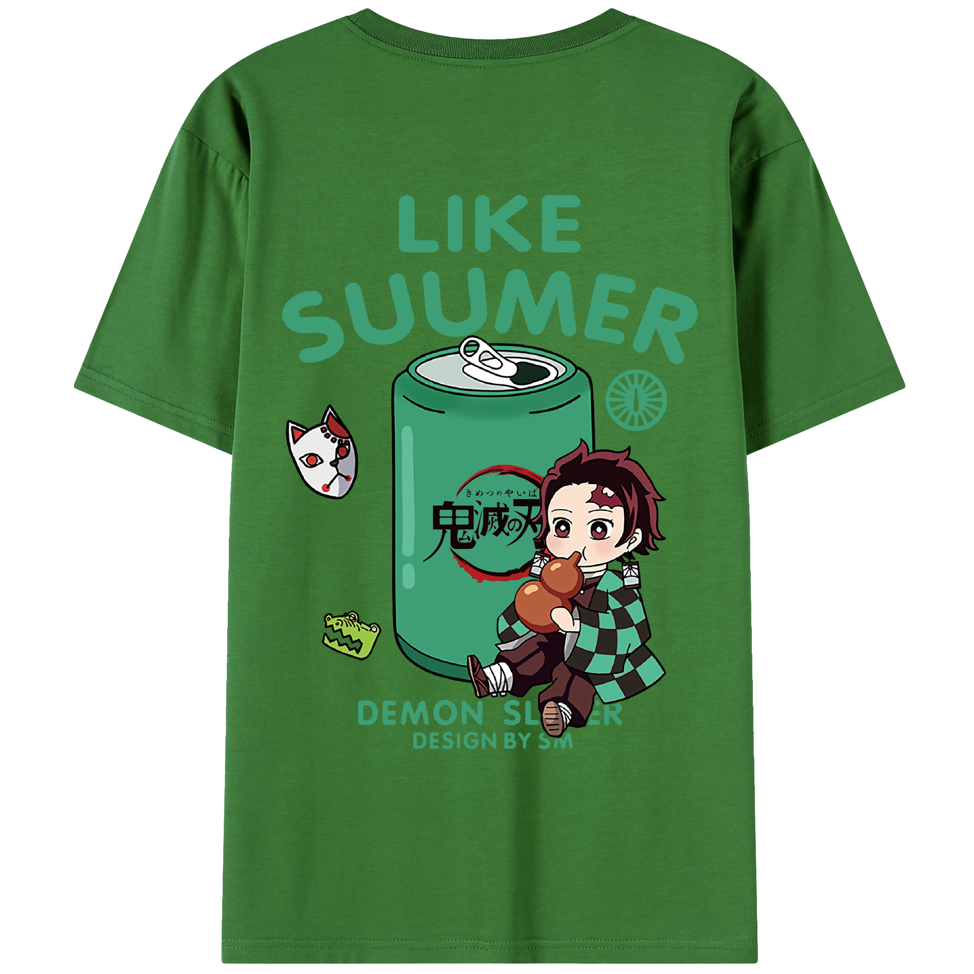 （画像用） 鬼滅の刃 竈門 炭治郎／かまど たんじろう Kamado Tanjirou レディース半袖Tシャツ(バックプリント)